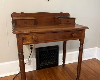 Wood vanity.