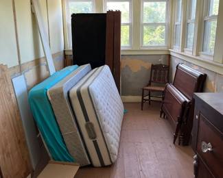 Mattress. Bed frame. Dresser.