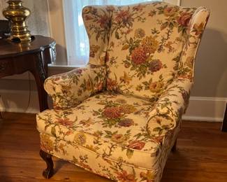 Floral living room chairs.