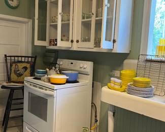 Plates. Bowls. Bar stools.