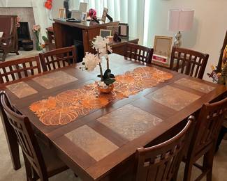 dining table + 8 chairs