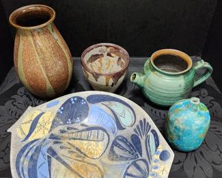 Selection of art pottery