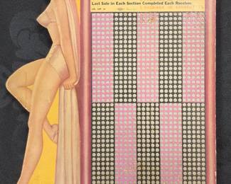 Cigarette Punch Card with Pin Up Girl 