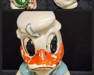Double sided Walt Disney pottery cookie jar