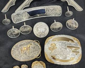 Western jewelry, buckles, and saddle gear