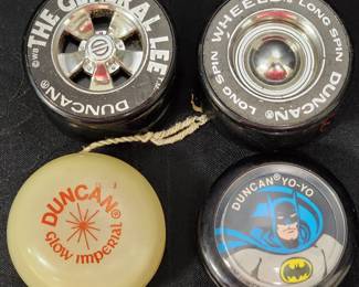 Selection of Duncan Yo-Yos including Batman, The General Lee, Glow in the dark and more.