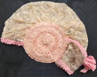 Lace and ribbon bonnet