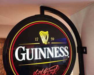 Guinness lighted beer sign