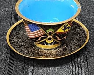 Cloisonné Cup and Saucer  