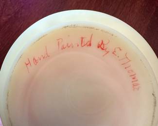 Artist signature on basket