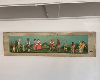 H Clingen Folk Art Painting on Wood
