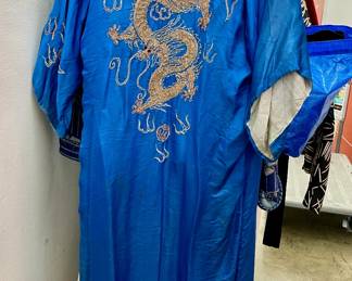 1920s? silk metallic thread embroidered robe