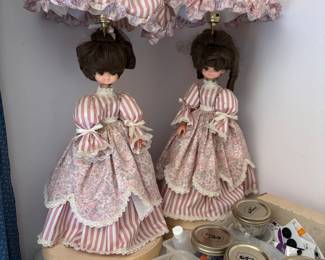 Pair doll lamps