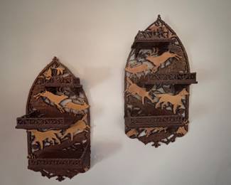 Wood craft cut wall shelves