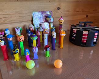 Pez dispensers & poker chips