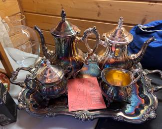 Silver plate tea set