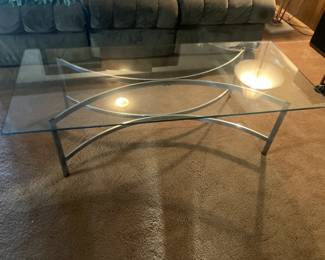 Contemporary glass top coffee table