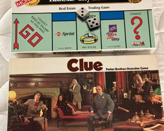 Kansas City edition monopoly, vintage clue game