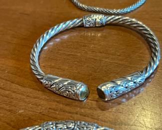 2 ornate sterling clamp style cuffs available 