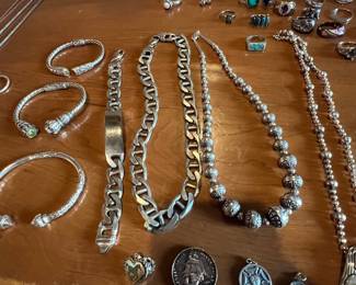 3 super nice clamp style bangle bracelets, 1 super solid and 2 well jeweled.