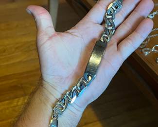 Really nice thick men’s sterling silver ID bracelet and even in blank form!