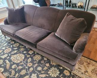 Ralph  Lauren brown velvet sofa 