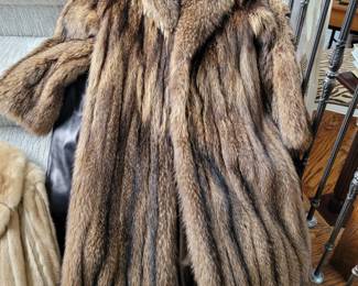 Full length raccoon coat