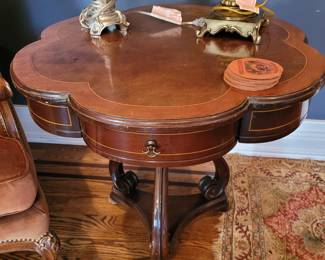 Vintage parlor table entryway