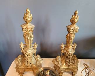 19th Century French Bronze Adirons
