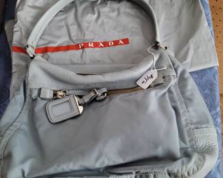 Prada enameled metal triangle handbag 