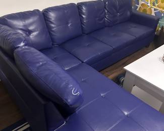 Dark blue sectional sofa   Can be used with our with out ottoman 