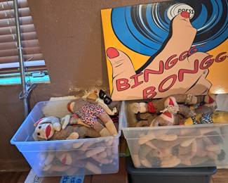 vintage sock monkey collection! Lots of em!