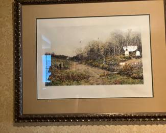 Douglas Adams hand colored engraving. PEACE