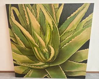 110 OversizedTexturedCanvasWallArtAgavePlantDesign