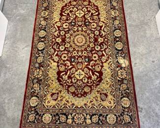 22 SilkHandKnottedRedIvoryFloralRugPristineCondition