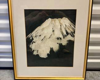 50 KenjiSuzukiFramedMtFujiArtworkonFabricSignedJapan