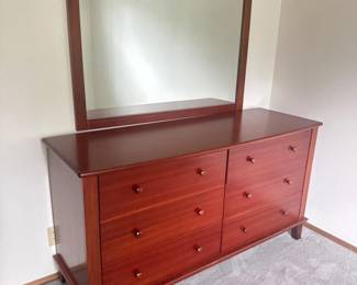 112 ModernTallMissionStyleCherryDresserwMirrorbySchnadig