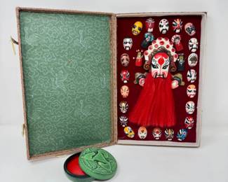 80 BoxedMiniBeijingOperaMaskSetCastIronInkHolder