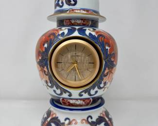 57 MizetronJapaneseImariStylePorcelainClockwWoodenBox