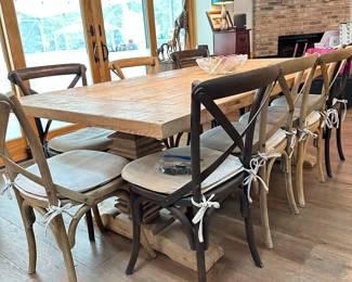 Restoration, hardware dining room, table, and chairs