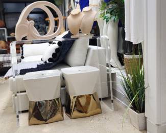 Outdoor pool side ceramic tables. Asking $180