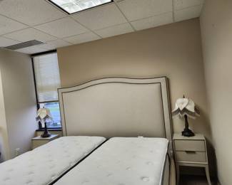 King bed set with 2 chairs, ottoman and throw pillows. Asking $980