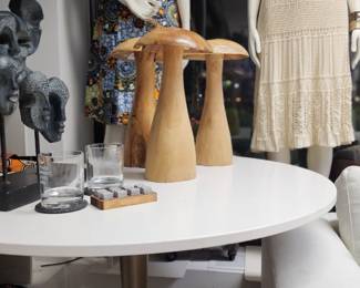 3 wooden decorative mushrooms. Asking $60