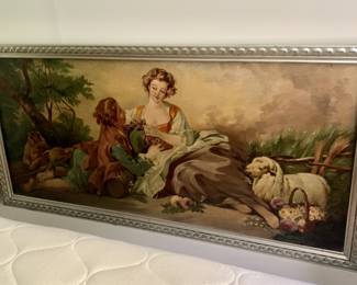 LARGE Vintage Original German Oil Painting - Paintings/drawings, most created late 1800s/ early 1900s. Many portrait pencil drawings and landscape watercolors on paper available as well, unframed, most 12x18 or smaller