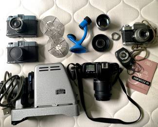 Diana cameras, Nikon camera, Slide Projector