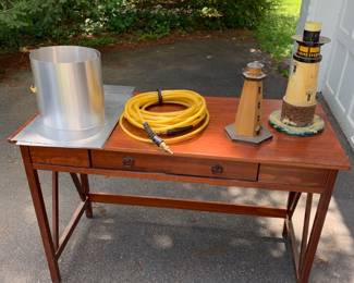 Table with various items