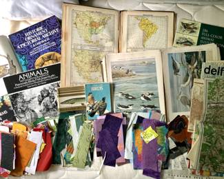 Various Ephemera, Maps, Cut Paper