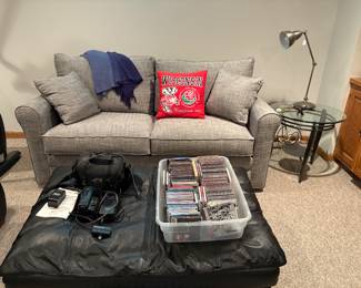 Leather ottoman and new pull out love seat