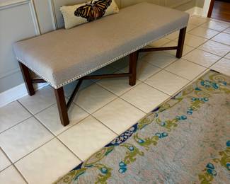 Upholstered Bench and wool Runner