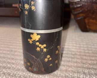 Antique Japanese metal tea holder